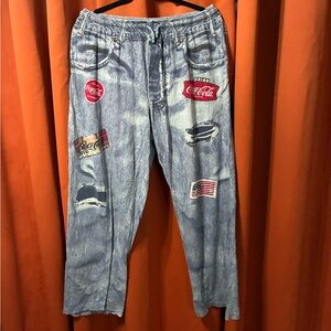 Coca Cola Red and Blue Drawstring Pants.